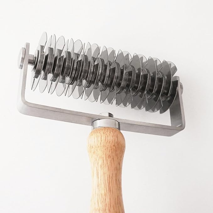 Lattice Cutter Pastry Tool, Stainless Steel Pastry Lattice Roller Cutter Wood - Image 6