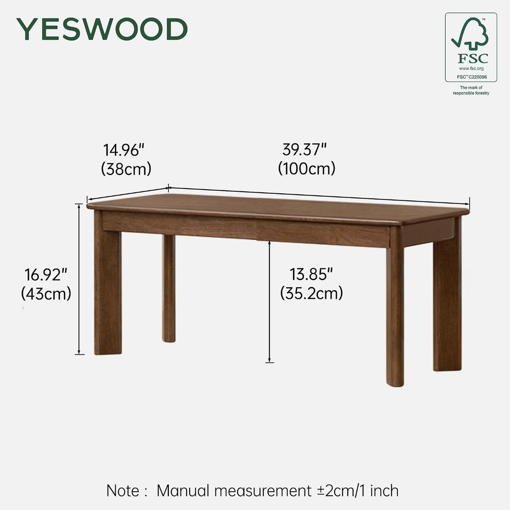 YESWOOD 39.4'' Solid Wood Dining Bench