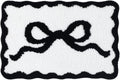 Bow Rug - Bow Shaped Bathroom mat - Handmade & Premium- 30in (75cm) - Pink bathmat - Designer Rugs - Aesthetic Room Decor - Cute Room Decor Coquette bathmat Rug (Black)