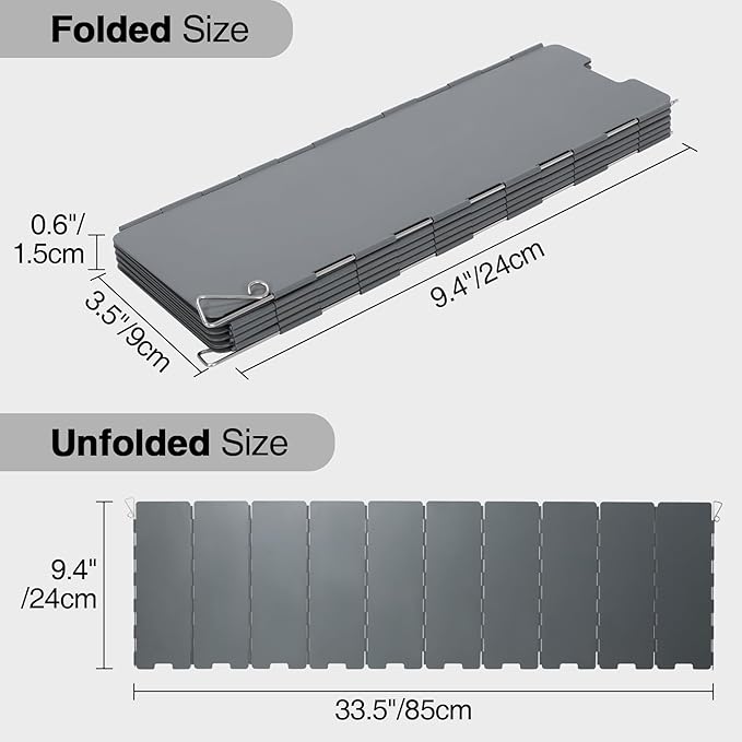REDCAMP Folding Outdoor Stove Windscreen, 10 Plates Iron Camping Stove - Image 2