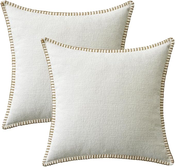 MIULEE Pack of 2 Christmas Pillow Covers 20x20 Inch Pure White Farmhouse - Image 6