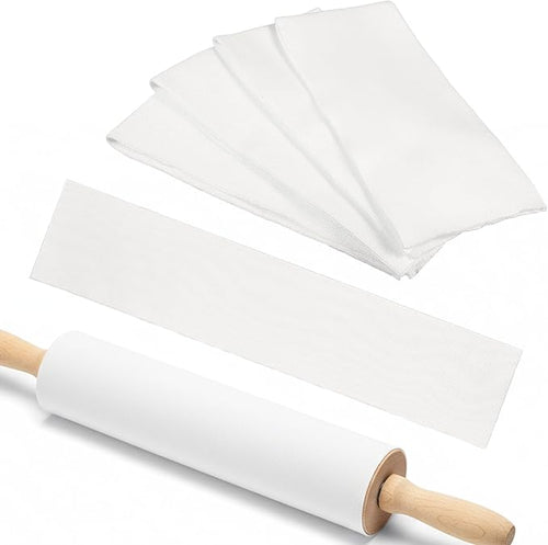 4 Rolling Pin Covers 14.96 x 1.97 Inch Cotton White Rolling Pin Sock Sleeve by Unknown