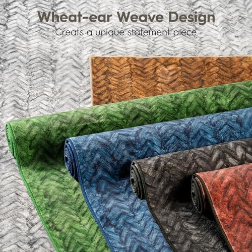 Eleisa Modern Vintage 5x7 Herringbone Chevron Area Rug for Living Room, Brown...
