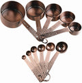Copper Measuring Cups and Spoons Set, Metric & US Stainless Steel 5 Measuring by Smithcraft