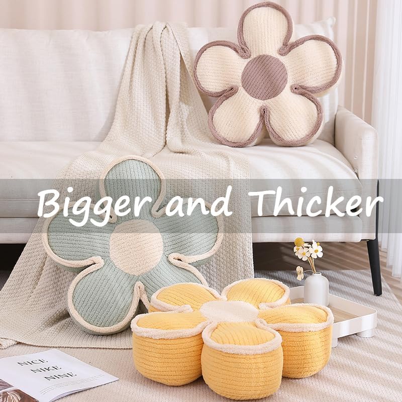 3PCS Flower Pillow, Daisy Throw Pillows, Flower Cushion 15.7 Inch