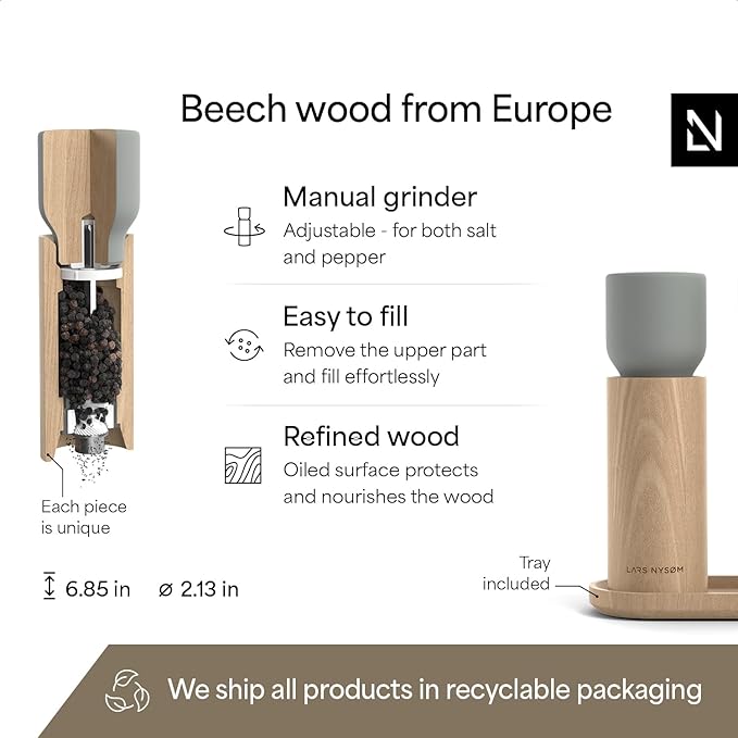 LARS NYSØM Wooden Salt and Pepper Grinder Set Manual - Image 4