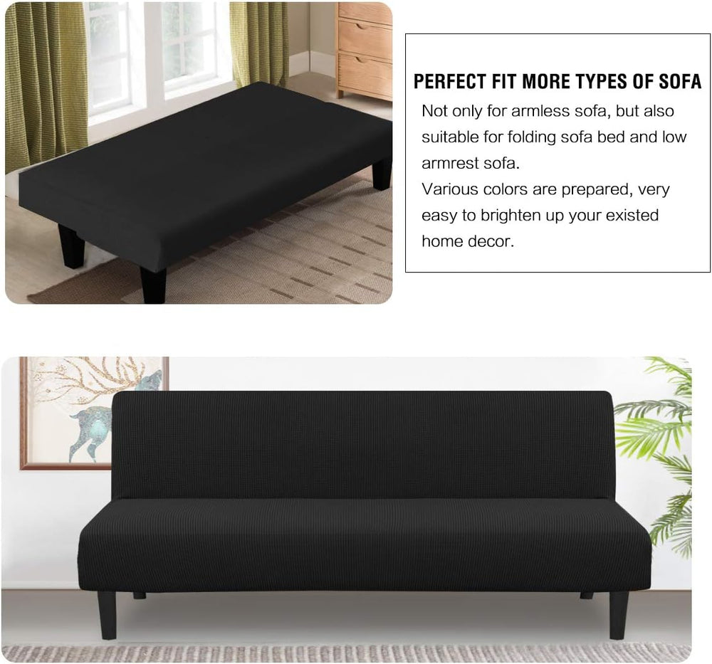 H.VERSAILTEX Armless Futon Cover Stretch Sofa Bed Slipcover Protector Elastic...