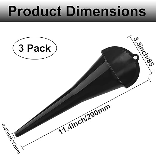 3-Pack Long-Neck Oil Funnels, Gas & Transmission Fluid - Image 2