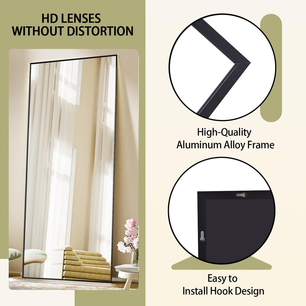 BEAUTYPEAK Full Length Mirror, 71"x26" Standing Hanging or Leaning ...
