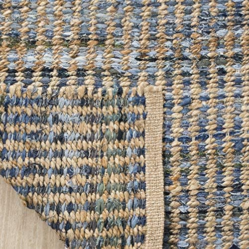 SAFAVIEH Cape Cod Collection Area Rug - 6' x 9', Natural & Blue, ...