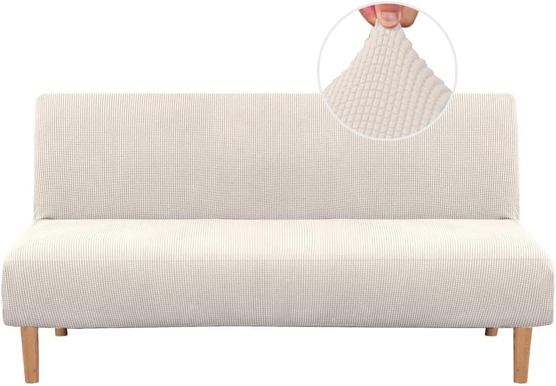 h.versailtex armless futon cover stretch sofa bed slipcover, main product view