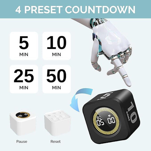 2 Pack - KADAMS Pomodoro Cube Timer Productivity Visual Timer - 5/10/25/50 Min - Image 2
