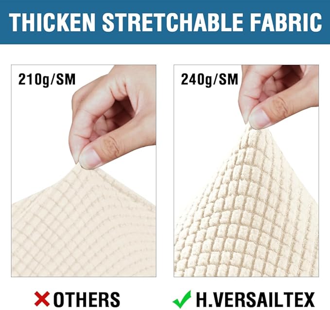 H.VERSAILTEX 3 Piece Stretch Sofa Covers - Image 3