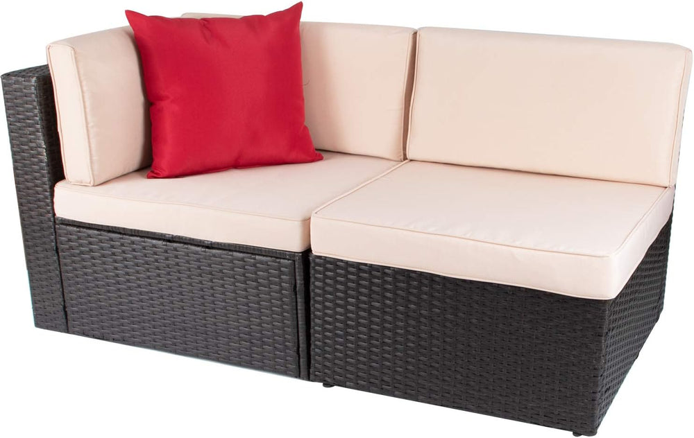 Devoko Patio Furniture Sofa Sets Outdoor All-Weather Sectional Corner Sofa an...