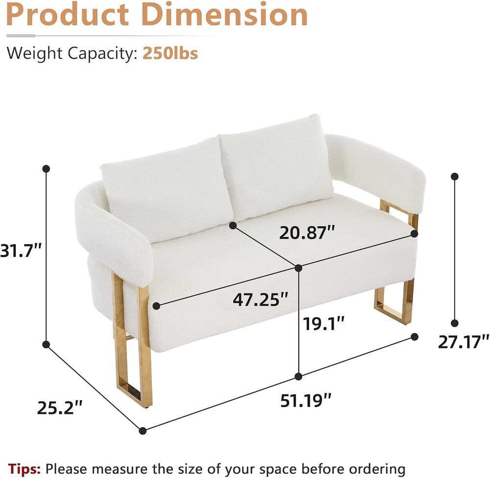 Loveseat Sofa and 2 Modern Accent Chairs no Wheels, Living Room Side Chairs w...