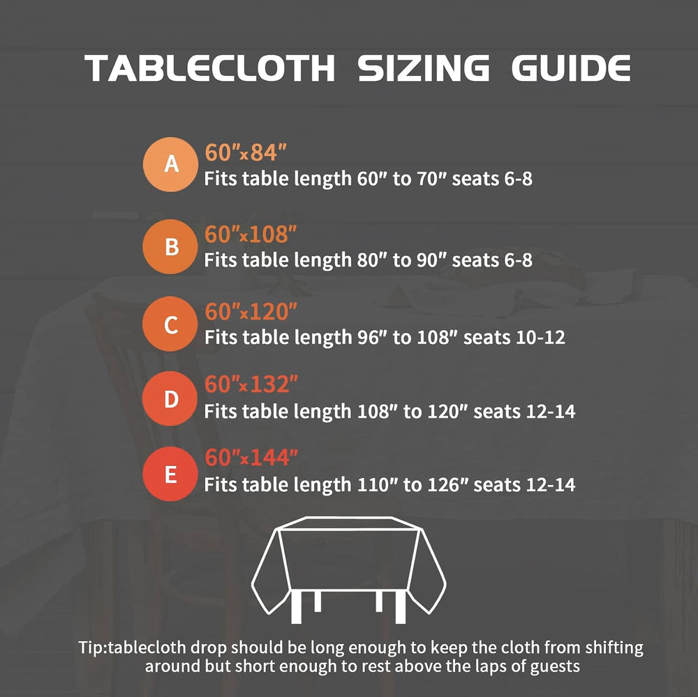 EVERLY 100% Pure Linen Rectangle Tablecloths 60x84Inches for Dining,Buffet Pa...
