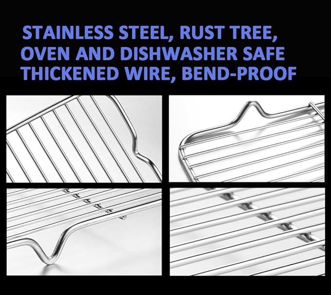 Cooling Rack with 4 Legs Heavy Duty Grill Net 7.9in x 12.4in Roasting Wire - Image 4