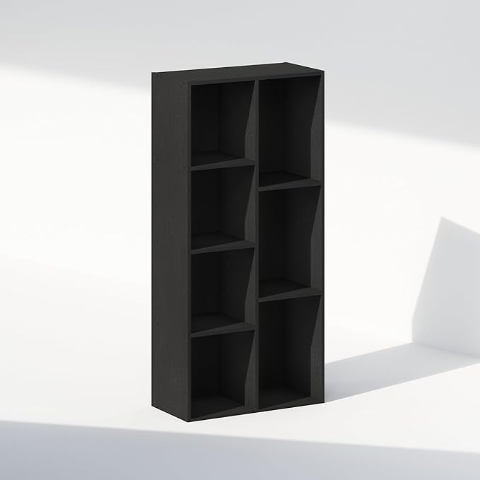 Furinno Reed Closet Organizers and Storage, 7-Cube Closet Organizer, Open Shelf