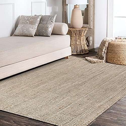 JONATHAN Y Pata Hand Woven Chunky Jute Light Ivory Indoor Area Rug, 3x5, Bohe...