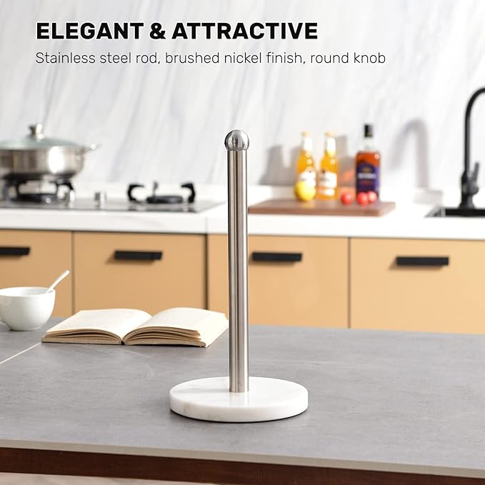 Paper Towel Holder with Sturdy Marble Base, Freestanding Paper Towel Holder - Image 4