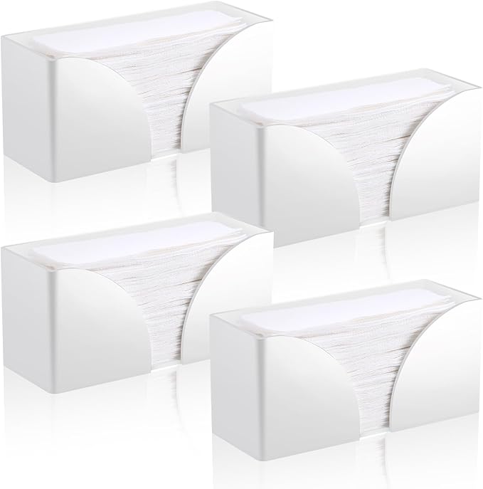 4Pack White Paper Towel Dispenser Countertop Acrylic Paper Towel Holder by AFOROEOA