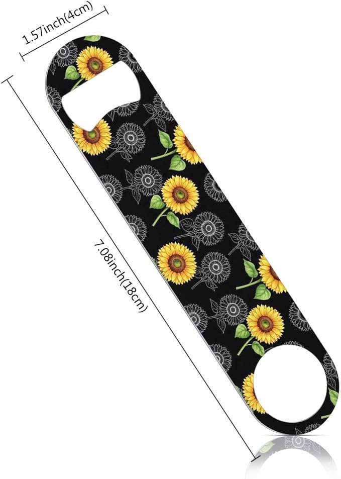 Sunflowers Stainless Steel Bottle Opener Vibrant Yellow Watercolor Flower - Image 2