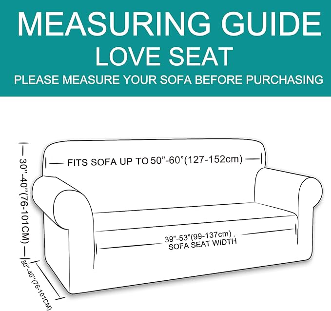 U-NICE HOME Loveseat Cover Stretch Couch Cover Sofa Cover Sofa Slipcover - Image 6