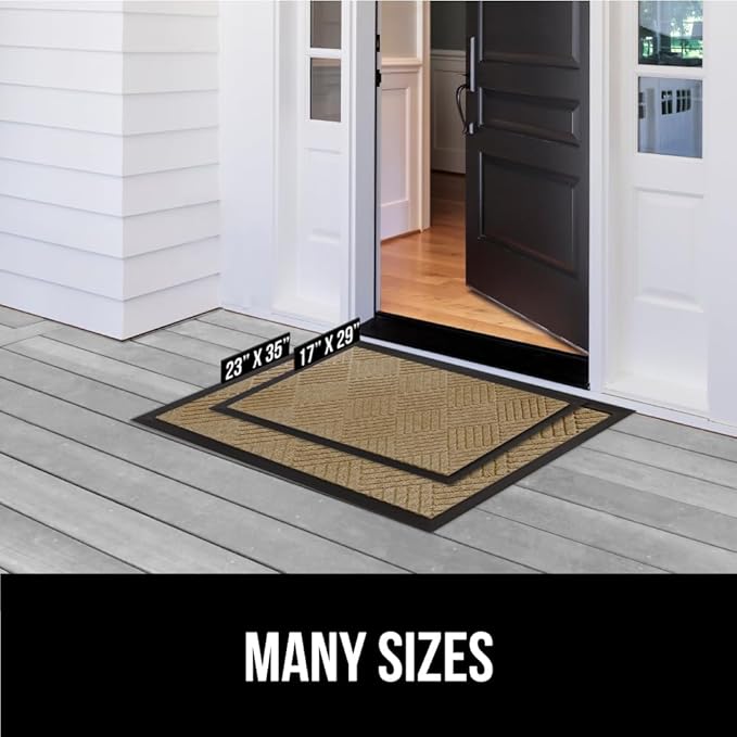 GORILLA GRIP 100% Waterproof All-Season WeatherMAX Doormat US Designed Natural - Image 8