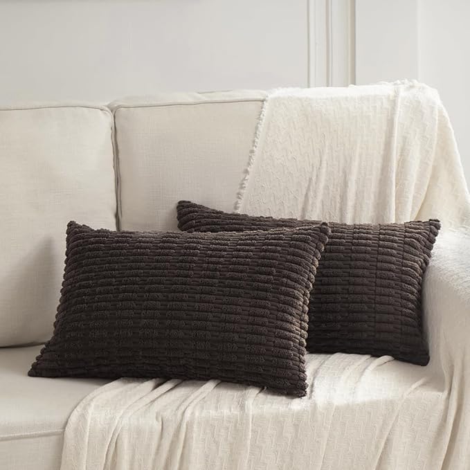 Fancy Homi 4 Packs Boho Dark Brown Decorative Throw Pillow Covers 16x24 Inch - Image 6