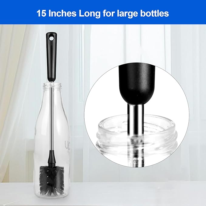 Bottle Brush, Long Stainless Steel Handle Water Bottle Brush Cleaner, Sports - Image 7