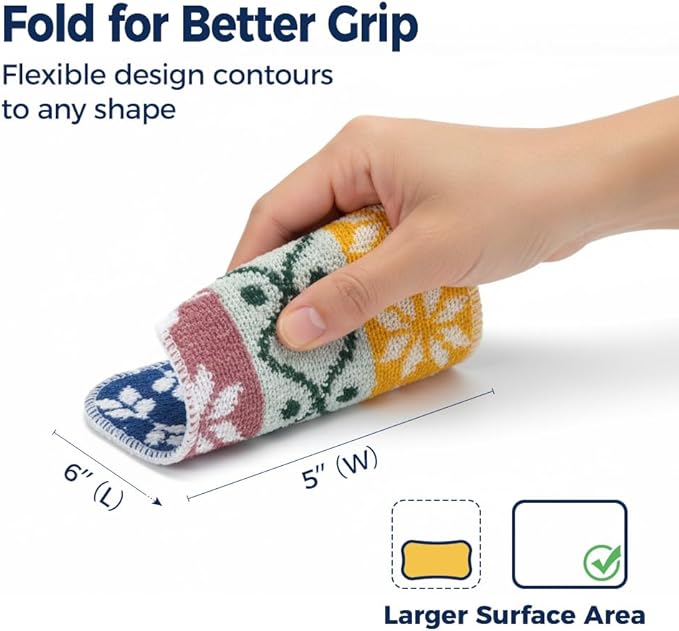 Amarelle GEN II Reusable Dish Scrubbers, Dual-Sided Heavy Duty Scouring Pads - Image 2