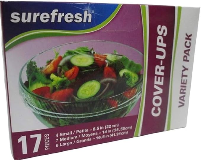 Reusable Stretch to Fit Food Covers, Variety Pack Cover-ups by SureFresh