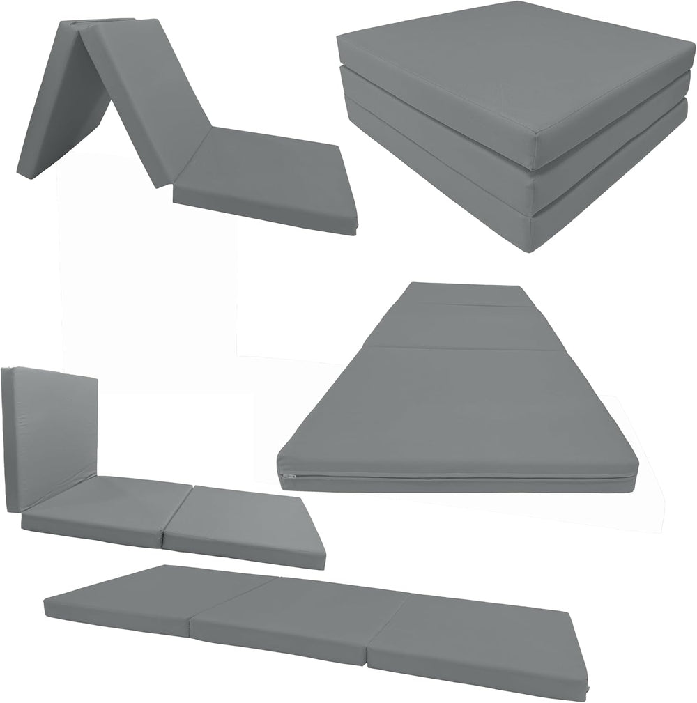 D&D Futon Furniture Trifold Foam Beds, Floor Tri-Fold Bed, Foldable Shiki...