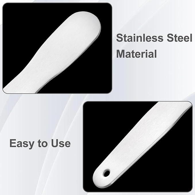 Pndeyo 3pcs Mini Stainless Steel Makeup Spatula, 3.35x0.69in Reusable Cosmetic - Image 3