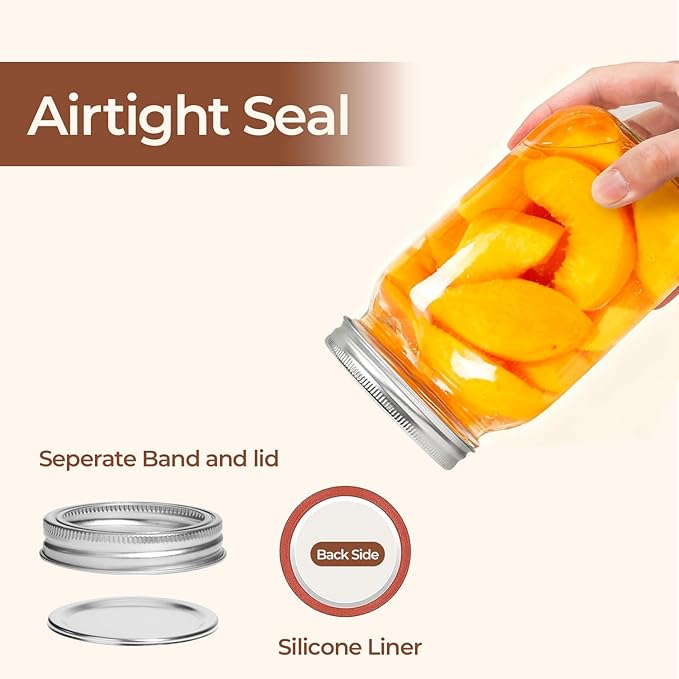 ComSaf Wide Mouth Mason Jars 32 oz - Image 3