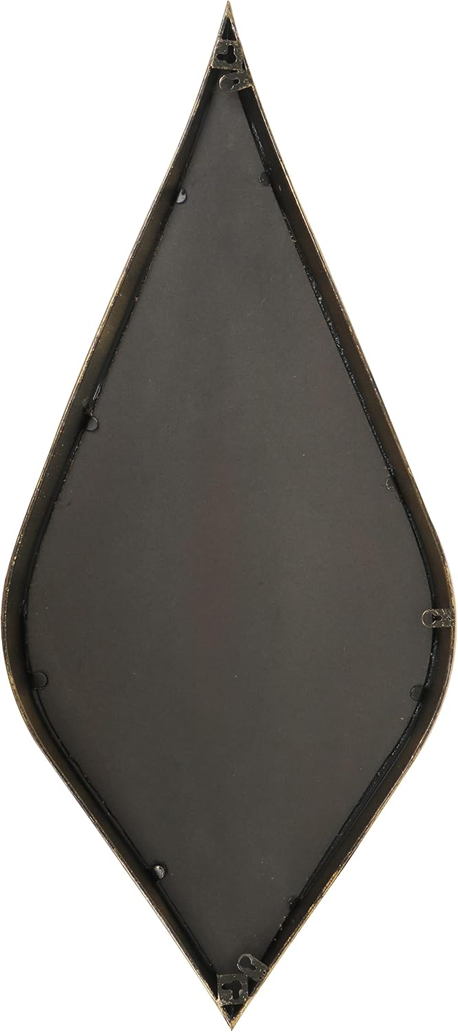 Teardrop Wall Mirror, 15.5" x 35.5" Gold Asymmetrical Decorative Mi...