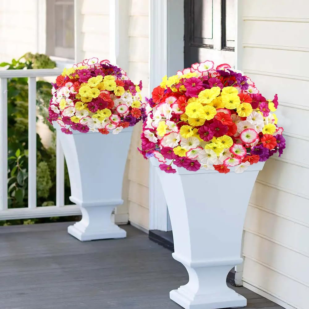 JEMONG Artificial Flowers 30 Bundles Outdoor UV Resistant Fake Daisy Flowers ...