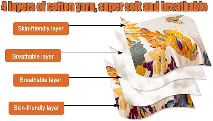 MSGKV Boho Throw Blanket for Bed 100% Cotton Throw Floral Couch Blanket - Image 6