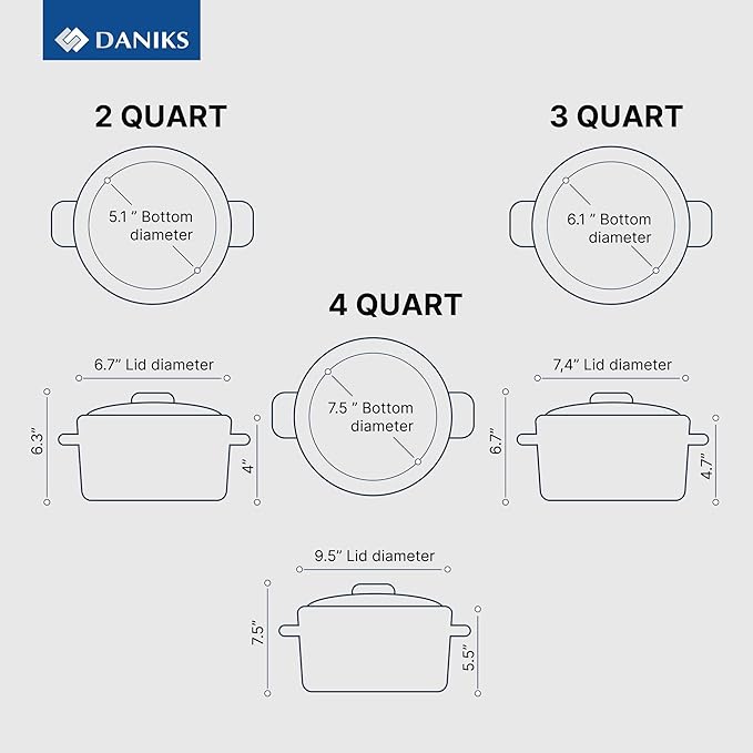 Daniks Modern 10-Piece Stainless Steel Cookware Set - Image 3