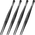 Yaomiao 4 Packs 8 Inch Bar Tweezers Black Cocktail Tongs Long Garnish Tweezers by Yaomiao