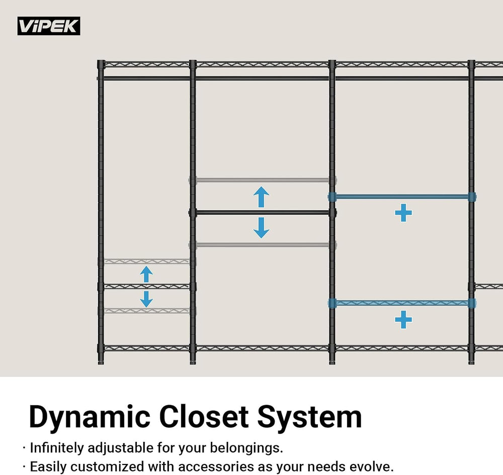 VIPEK V5 Heavy Duty Clothes Rack, Freestanding Modular Closet System, Black