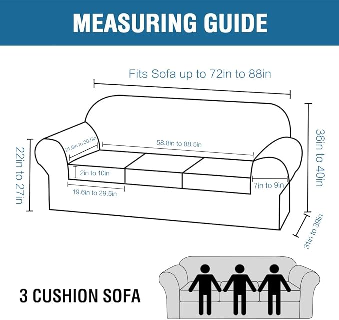 H.VERSAILTEX 4 Piece Stretch Sofa Covers - Image 2