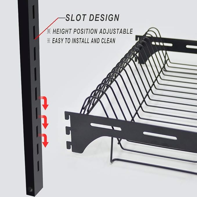 junyuan Hanging Dish Drying Rack Wall Mount, Dish Racks Drainer, 3 Tier Kitchen - Image 5