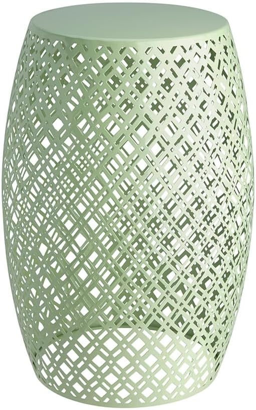 The Lakeside Collection Metal Barrel Stool - Green, 2139398