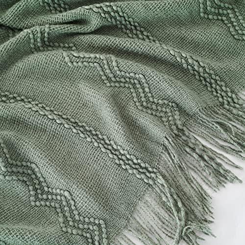 BATTILO HOME Sage Green Throw Blanket for Couch, 50"x60"