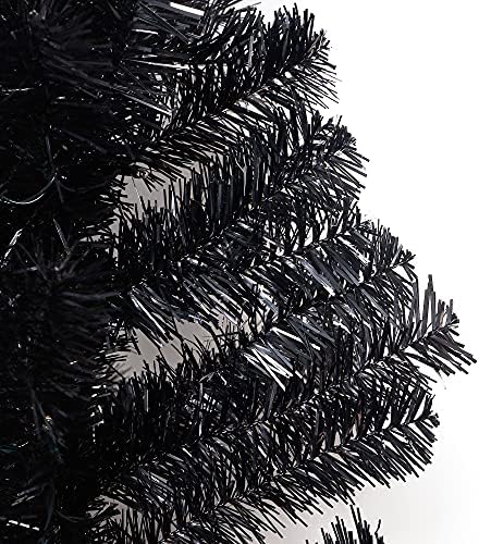 Juegoal Lighted Artificial Halloween Black Christmas Tree, Pre-lit 4 FT Black...