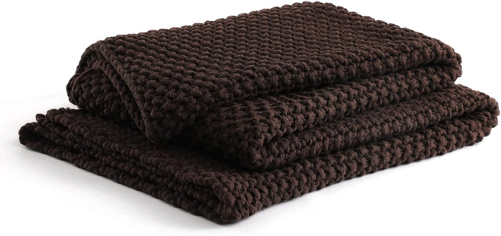 YnM Chunky Cotton Knit Throw Blanket, Cable Knit Throws for Bed Couch Sofa, C...