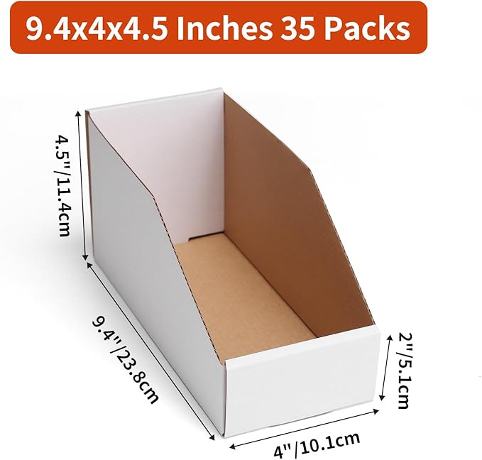 ZBEIVAN Cardboard Storage Bins Boxes 35 Packs 9.4x4x4.5 Inches, Easy Assembly - Image 2