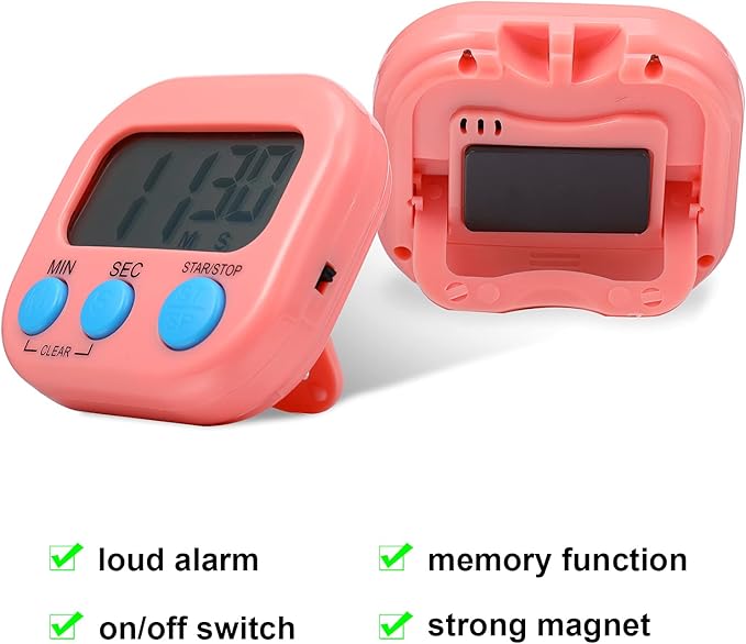 Weewooday 6 Pcs Large Classroom Timers Stopwatch Magnetic Kitchen Digital Timer - Image 4