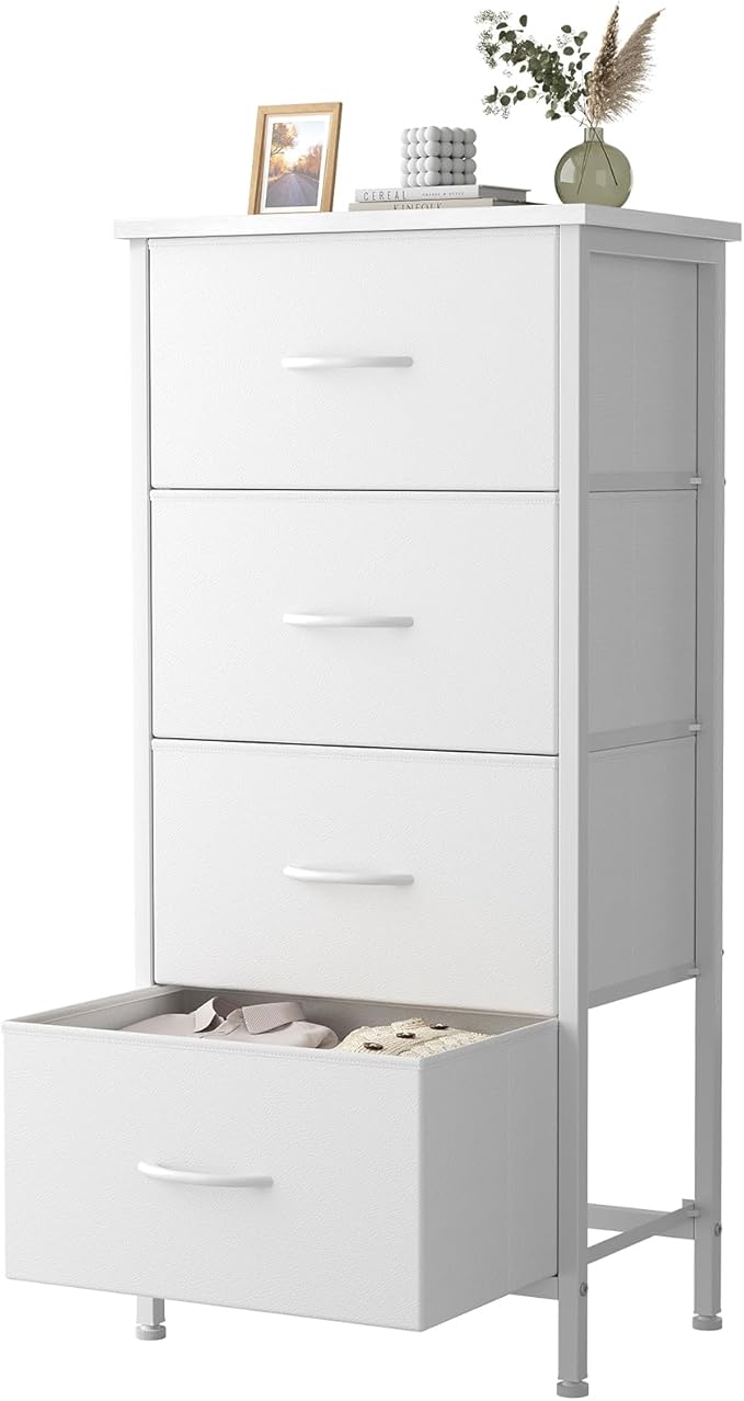 Sweetcrispy 4 Fabric Drawer Small Dresser, Bedside Nightstand by Sweetcrispy